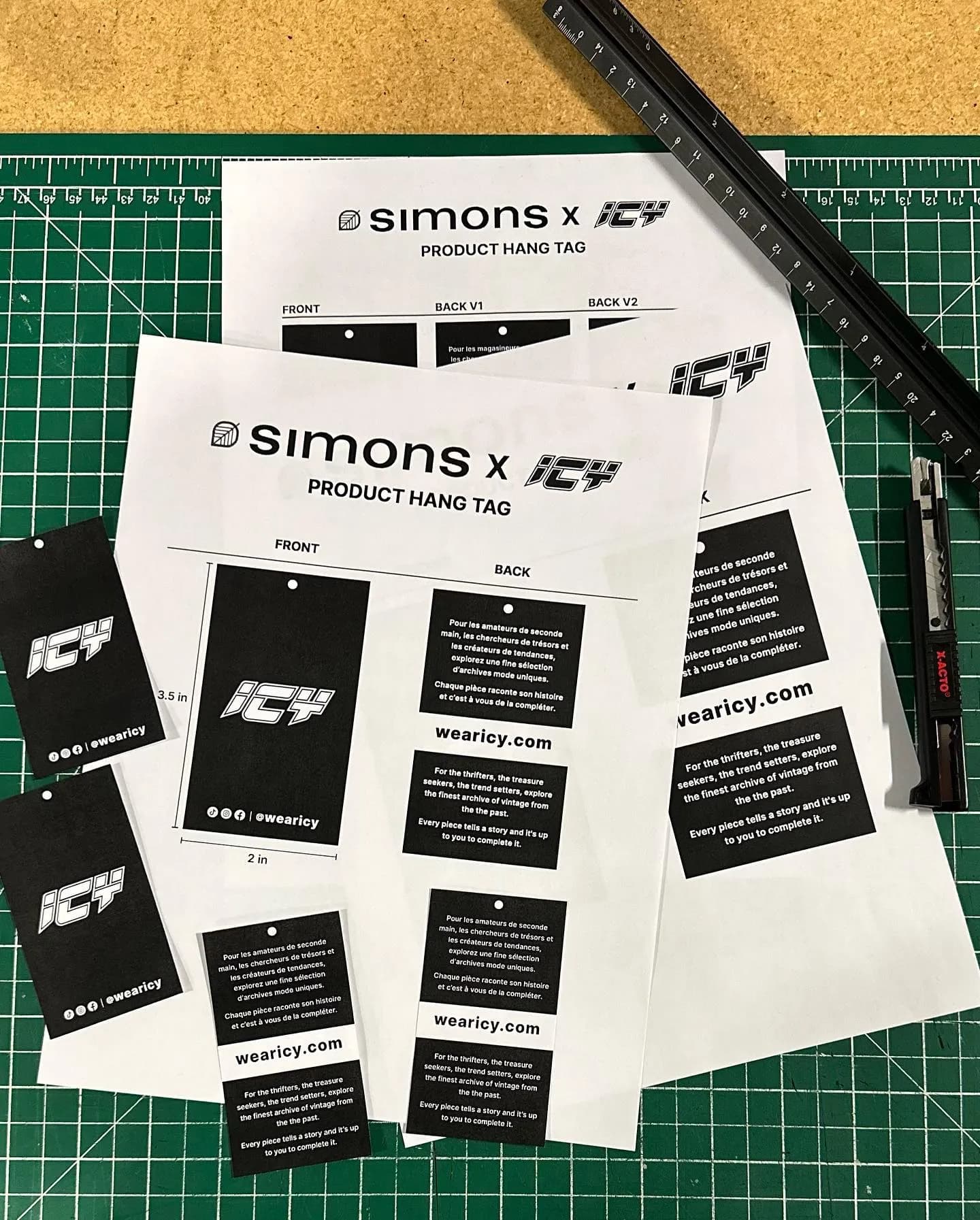 Simons Γ ICY custom hang tags